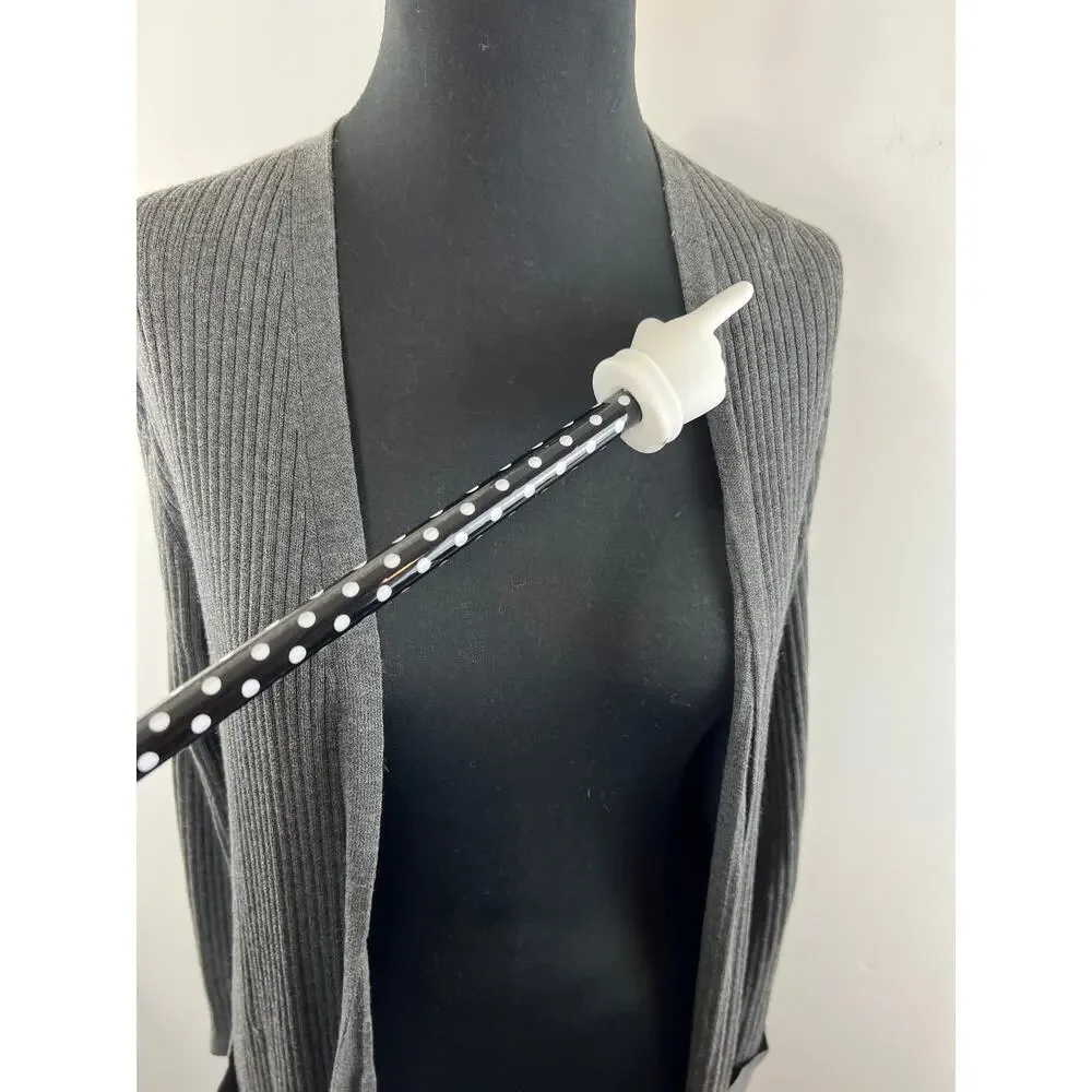 Eileen Fisher Gray Long Sleeve Ribbed Knit Open Front Womens Wool Cardigan Sz M